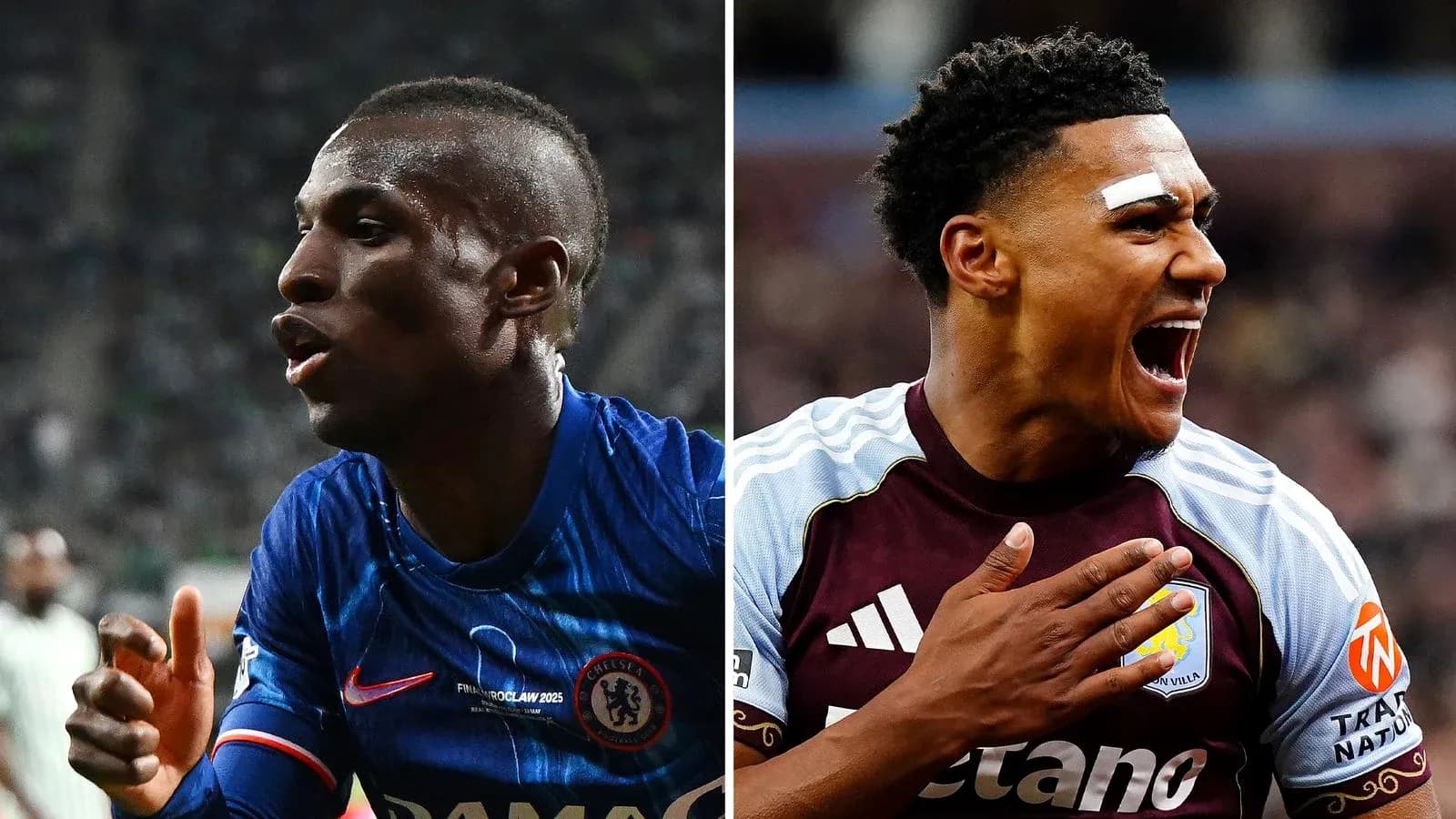 Two football players celebrating during a match Two football players celebrating during a match