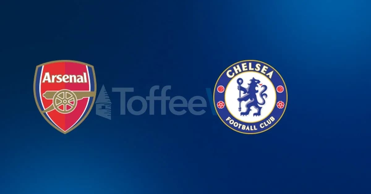 Arsenal and Chelsea football club logos displayed Arsenal and Chelsea football club logos displayed