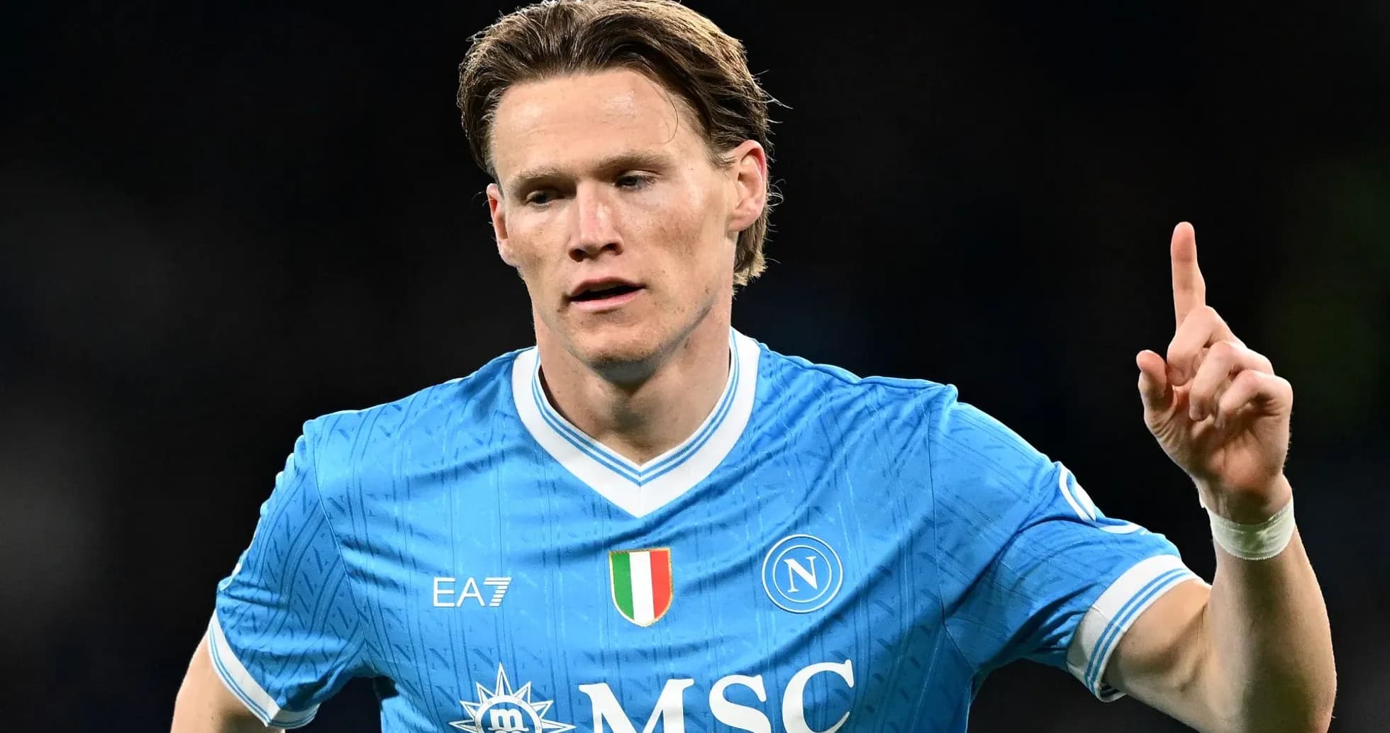 Player celebrating in Napoli's blue jersey during match Player celebrating in Napoli's blue jersey during match