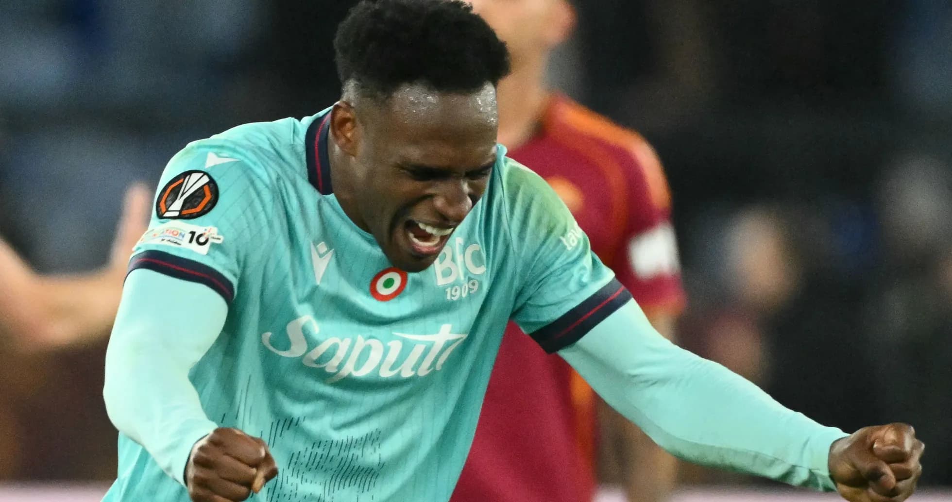 Player celebrating during UEFA Europa League match Player celebrating during UEFA Europa League match