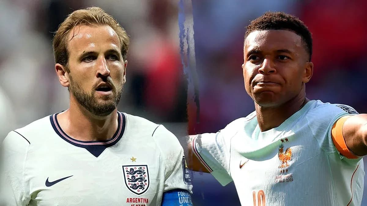 Harry Kane and Kylian Mbappé during match Harry Kane and Kylian Mbappé during match