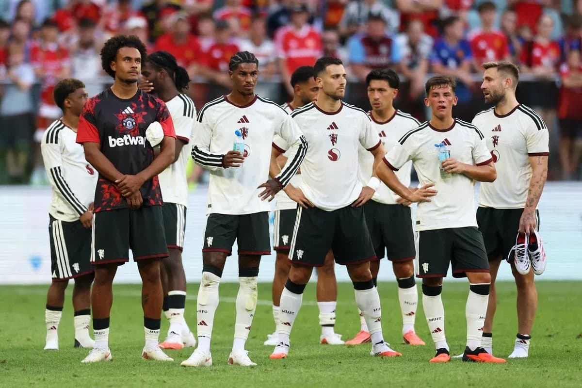 Football players standing together during match break Football players standing together during match break