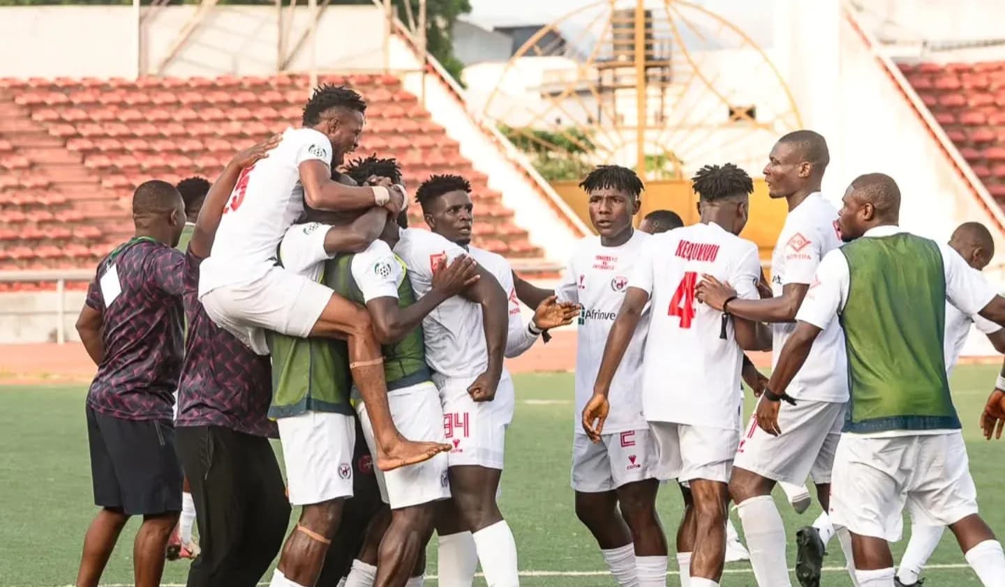 Celebration after a goal by Enugu Rangers players Celebration after a goal by Enugu Rangers players
