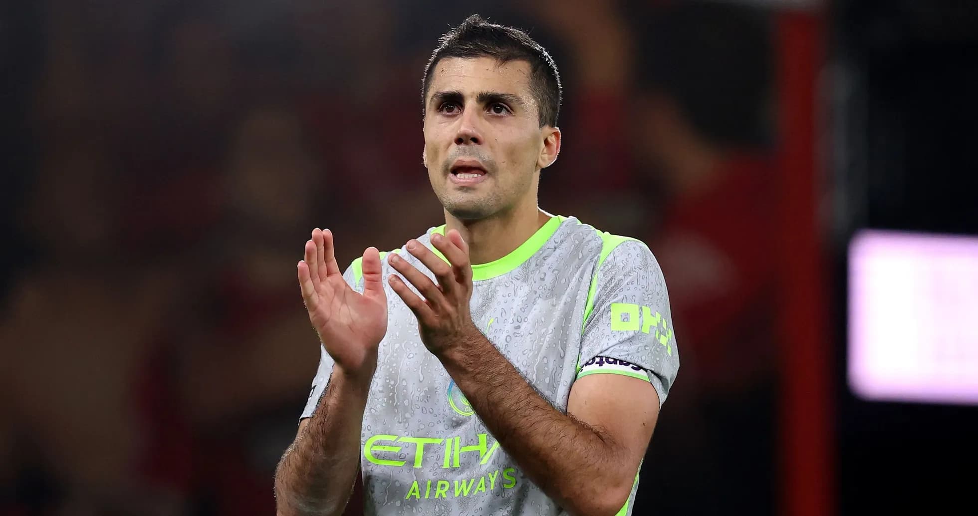 Player applauding fans during a match Player applauding fans during a match