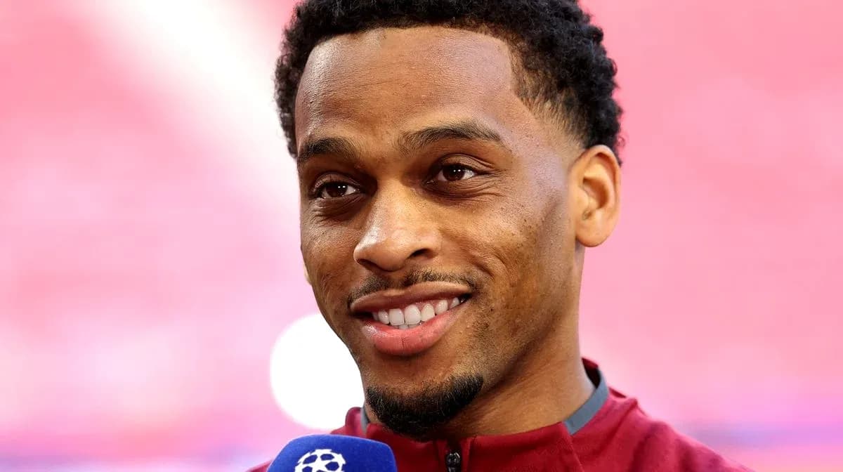 Player speaking into microphone during interview Player speaking into microphone during interview