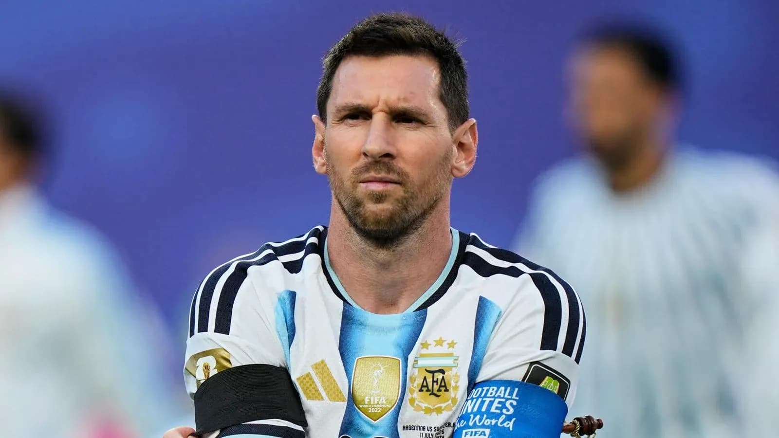 Player in Argentina jersey during a match Player in Argentina jersey during a match