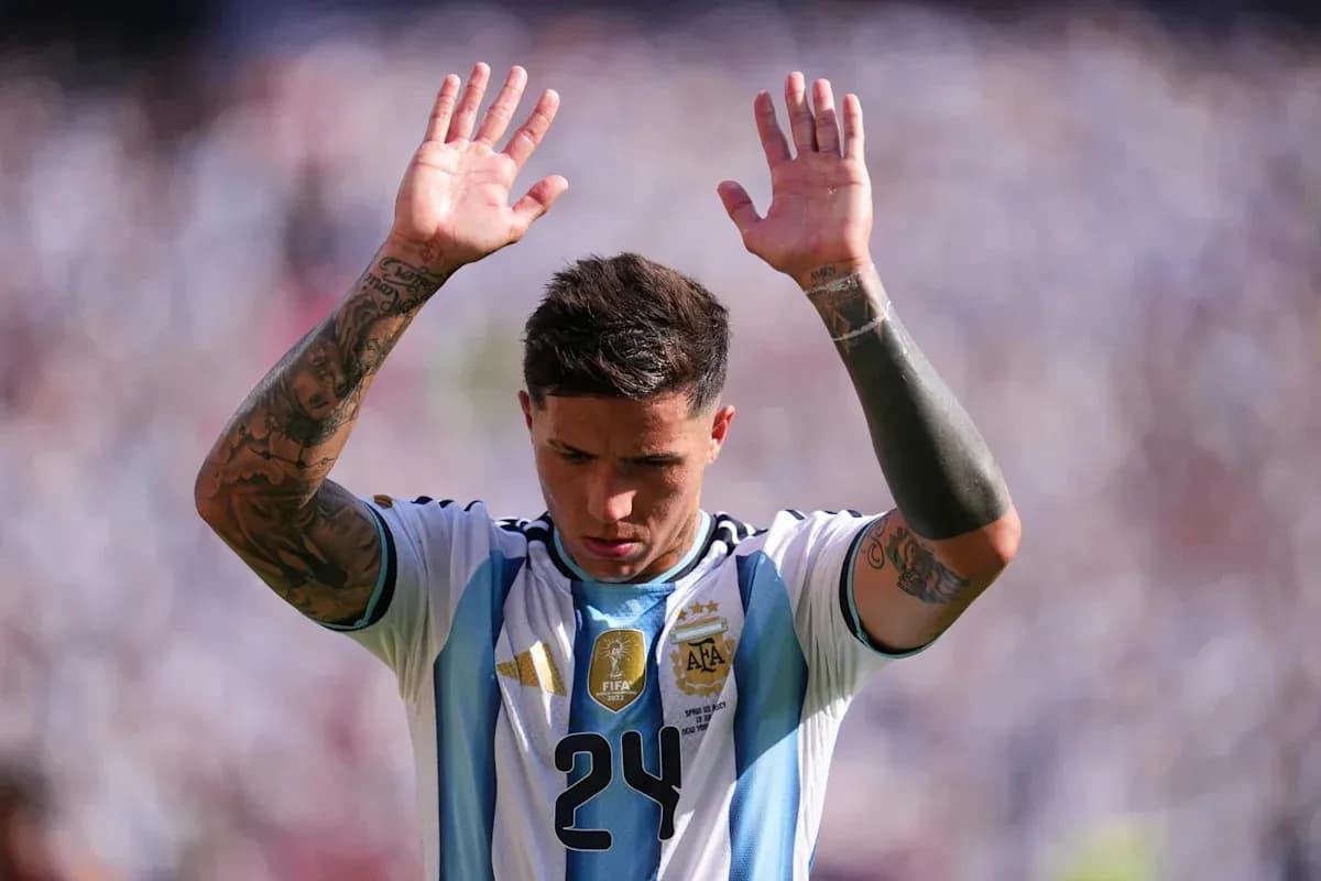Player with raised hands in Argentina jersey Player with raised hands in Argentina jersey