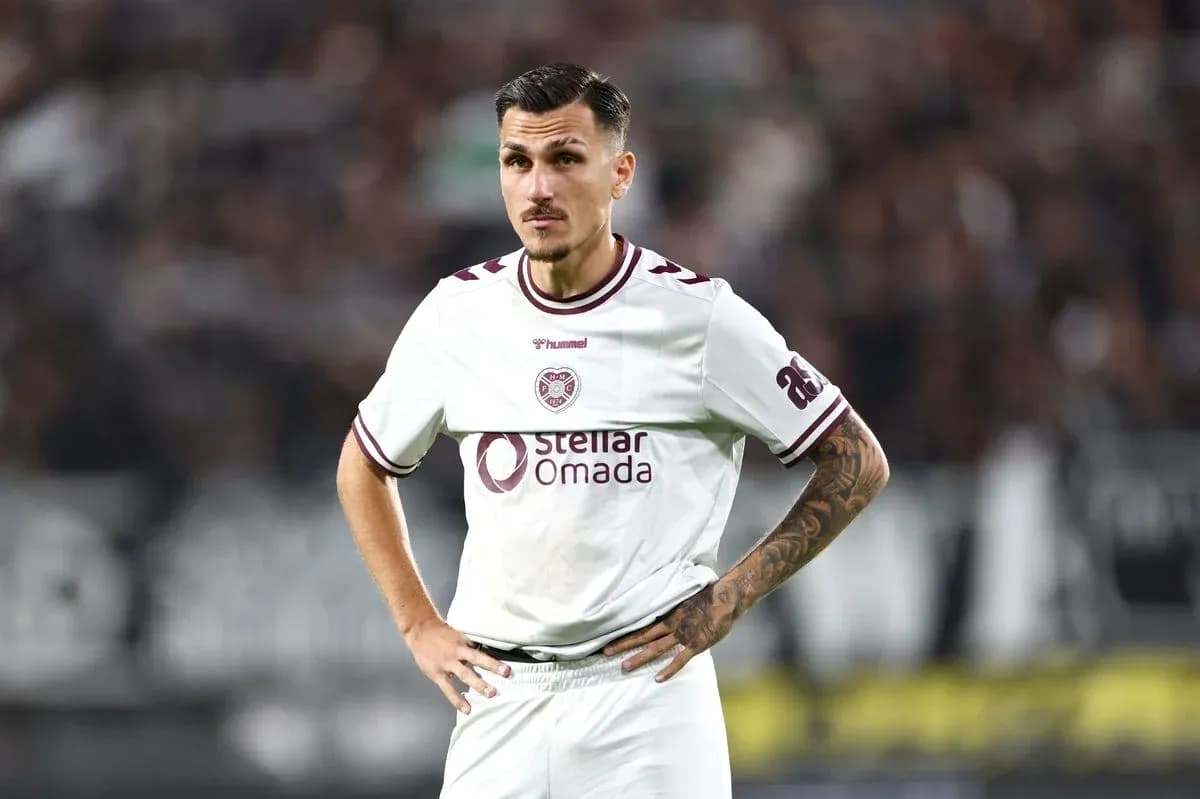 Hearts player during UEFA Champions League match Hearts player during UEFA Champions League match