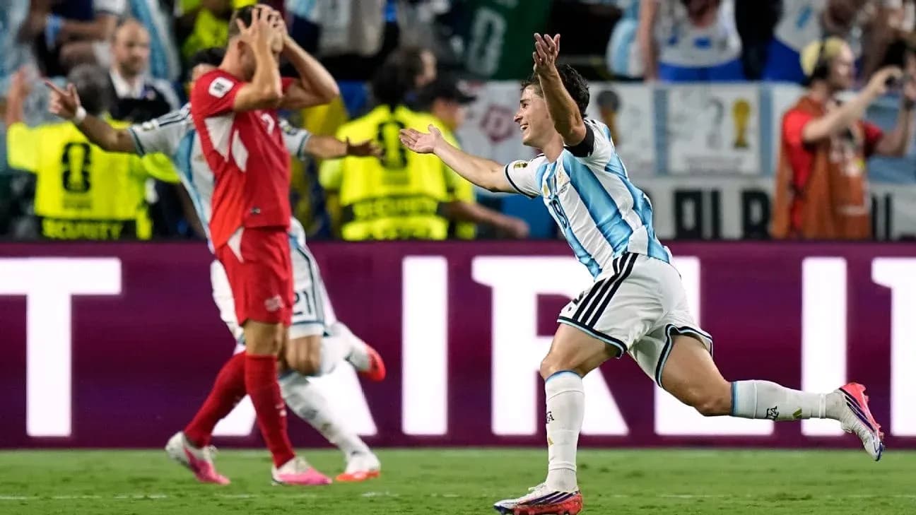 Argentina player celebrating after scoring a goal Argentina player celebrating after scoring a goal