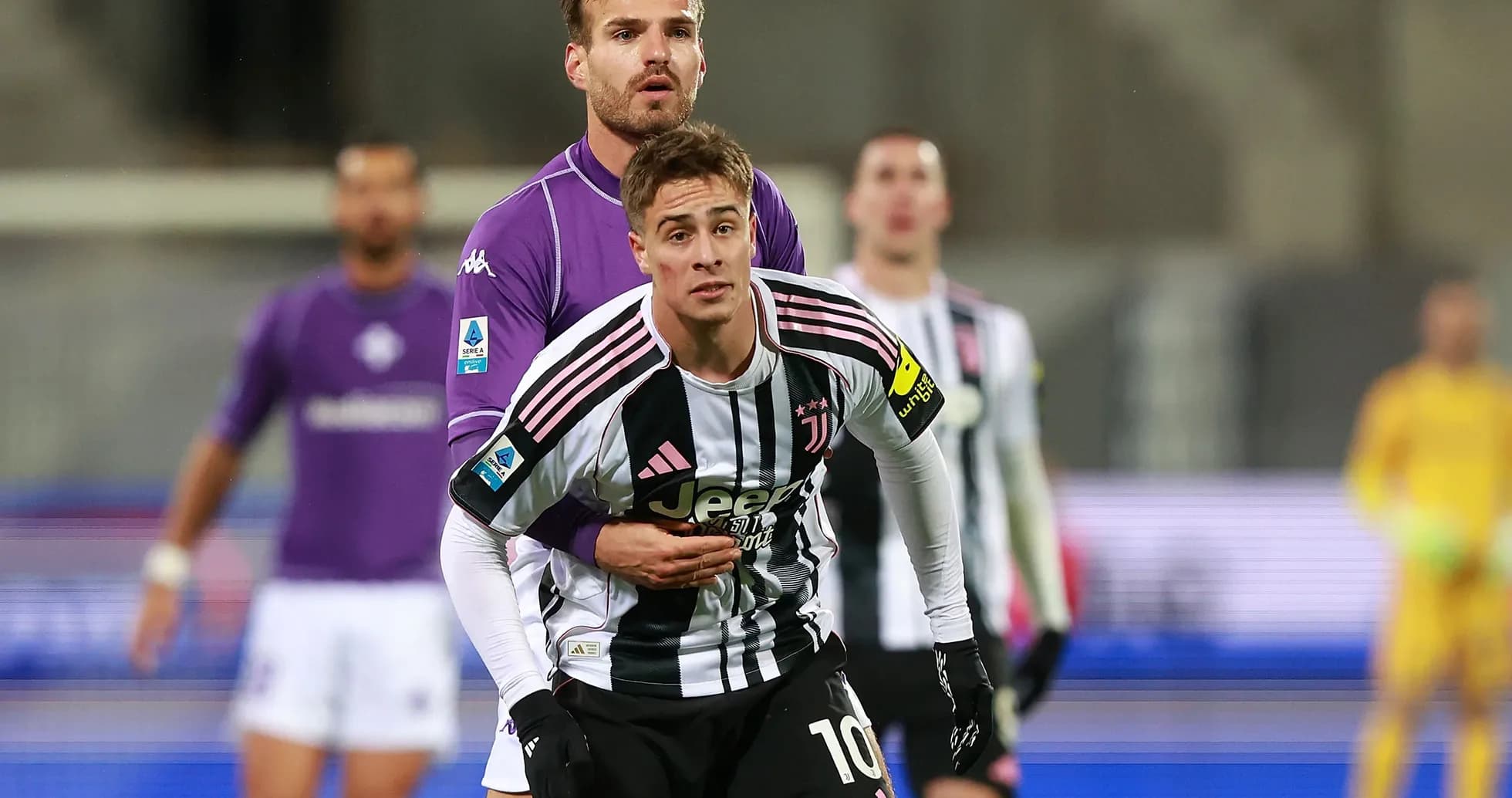 Juventus player in action against Fiorentina Juventus player in action against Fiorentina