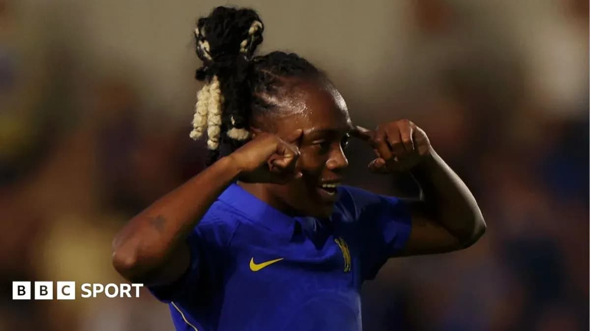 Chelsea player celebrating with hand gestures Chelsea player celebrating with hand gestures