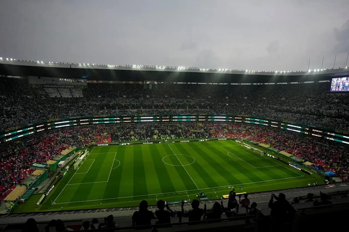 Empty stadium with fans waiting for match to start Empty stadium with fans waiting for match to start