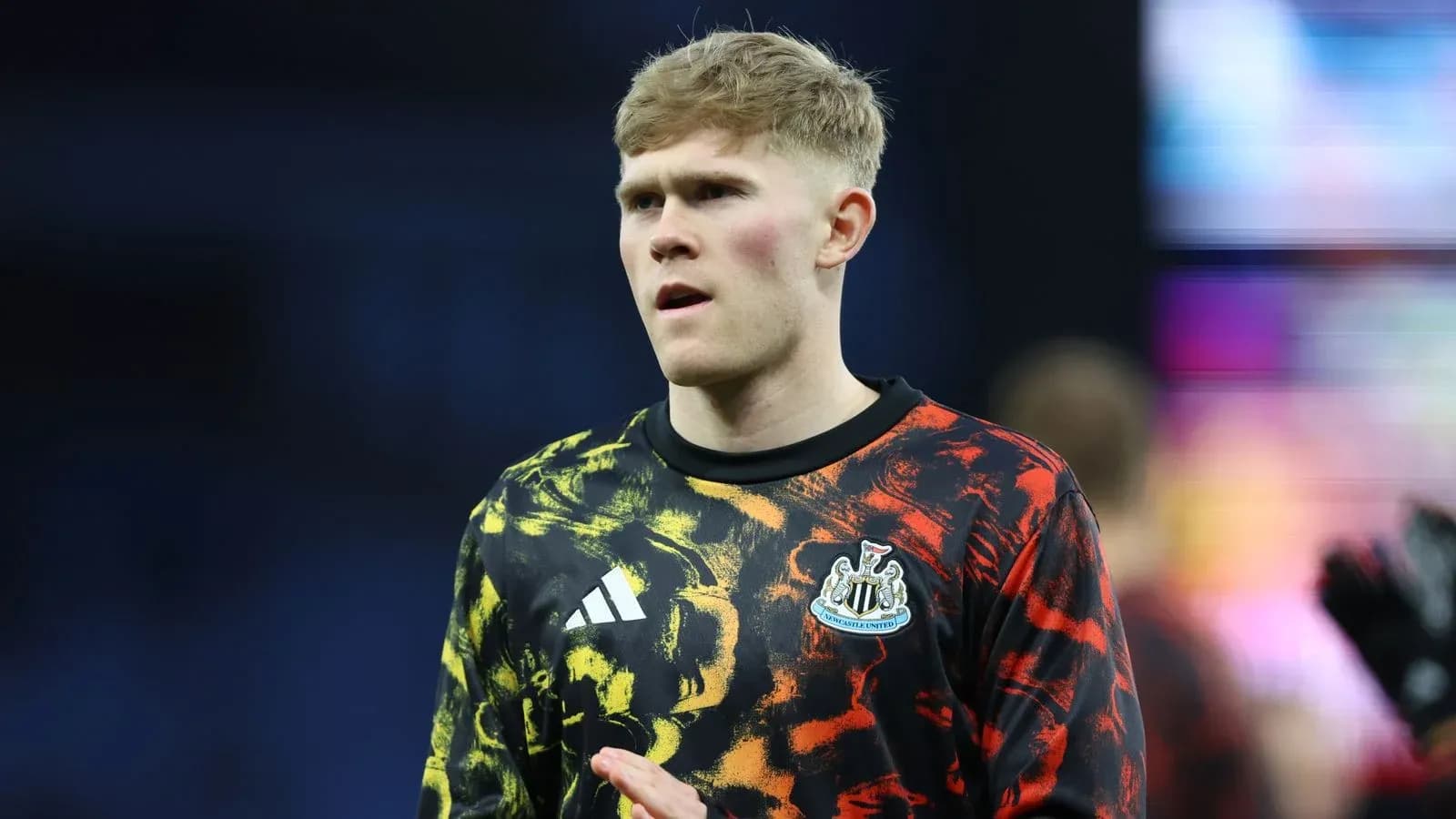 Player in Newcastle United goalkeeper jersey during warm-up Player in Newcastle United goalkeeper jersey during warm-up