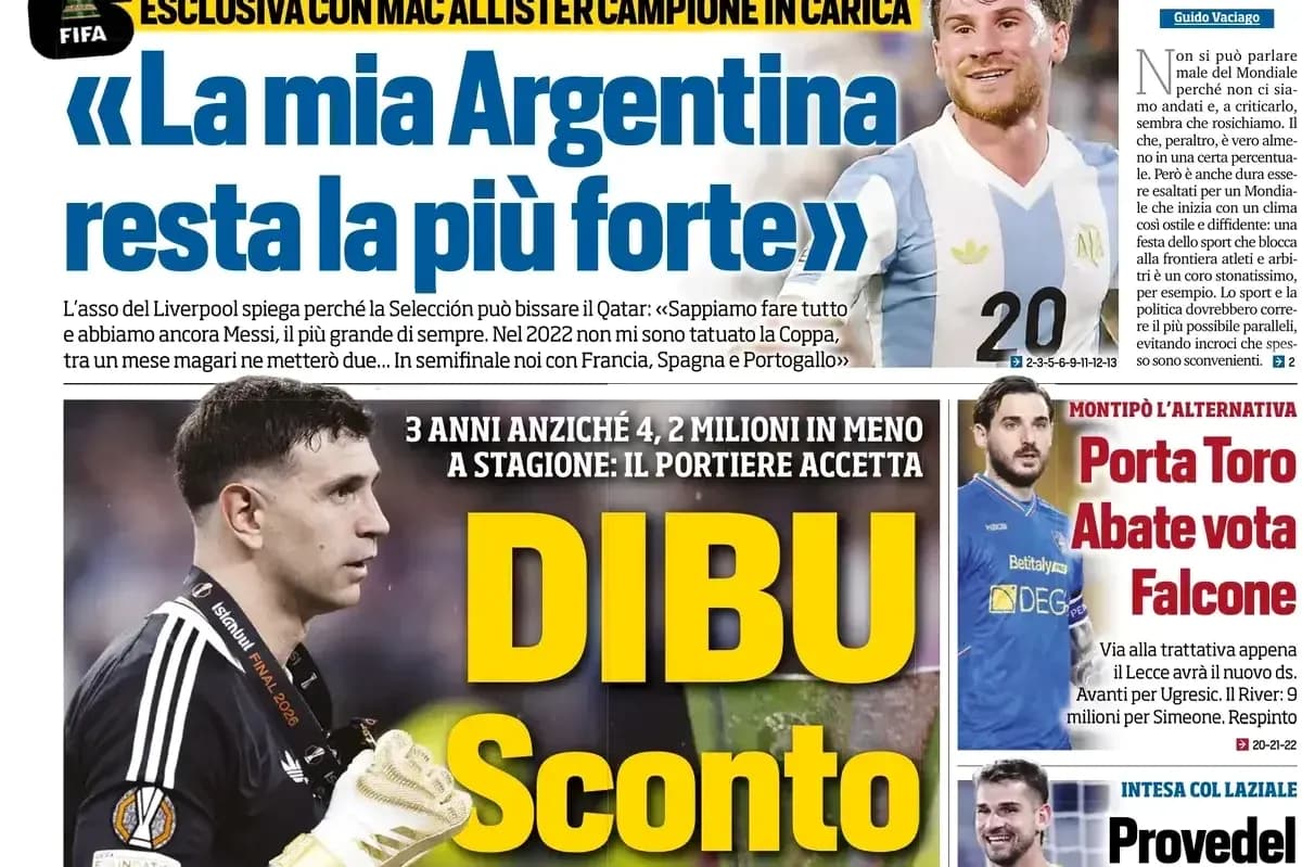 Football players and headlines about Argentina's team Football players and headlines about Argentina's team