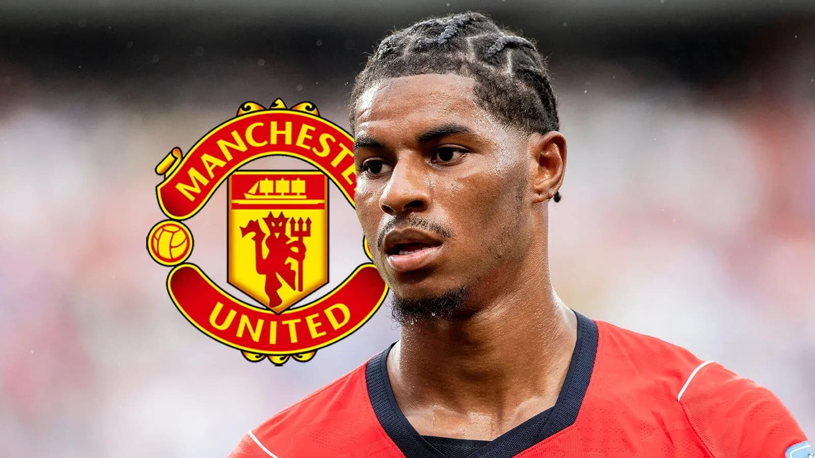 Player in Manchester United kit during match Player in Manchester United kit during match