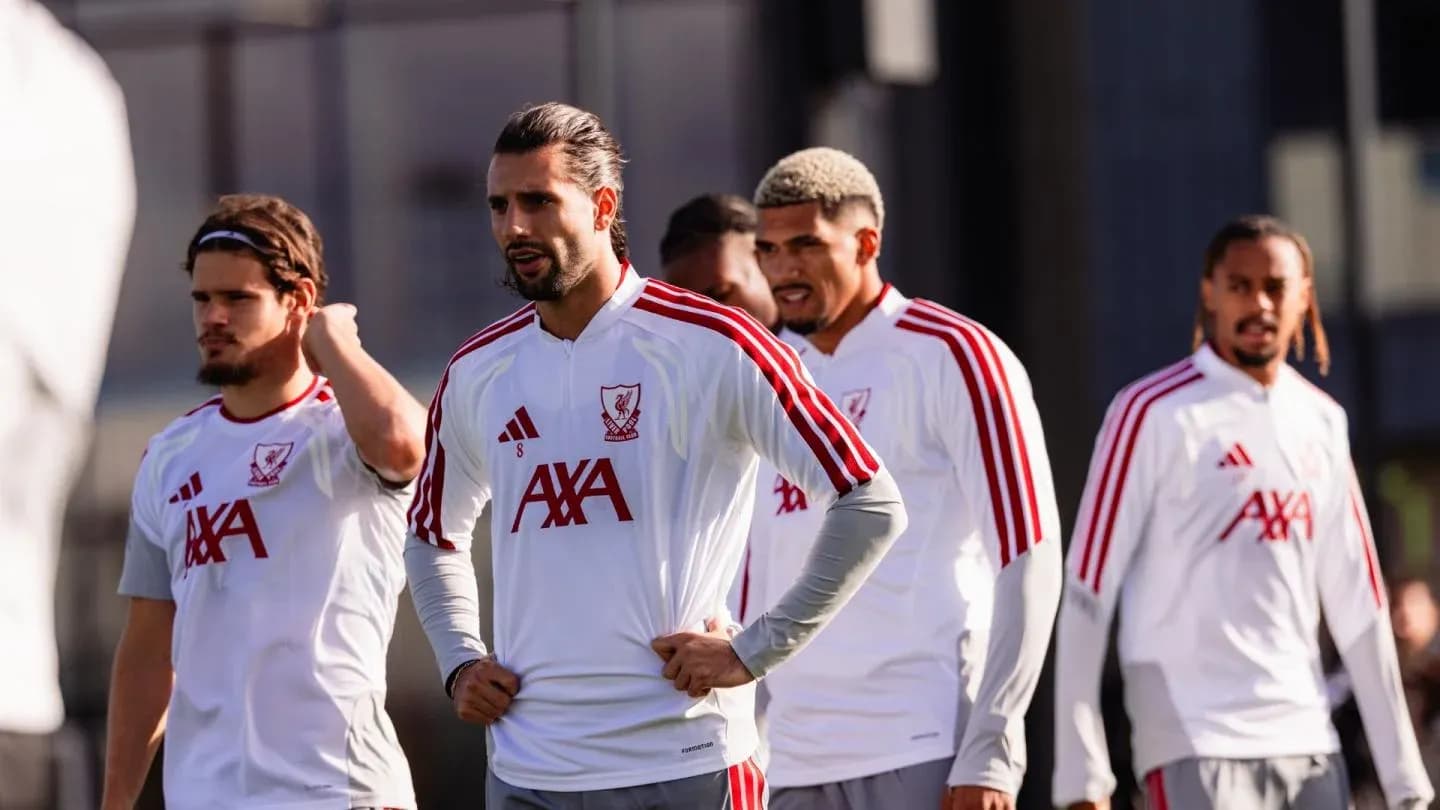 Liverpool players during training session at facility Liverpool players during training session at facility