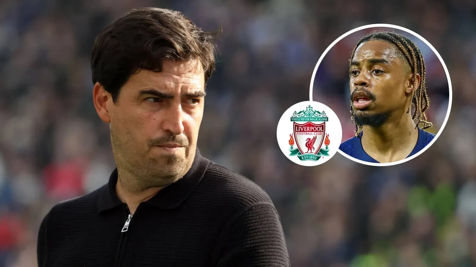 Coach observing match with Liverpool player image Coach observing match with Liverpool player image