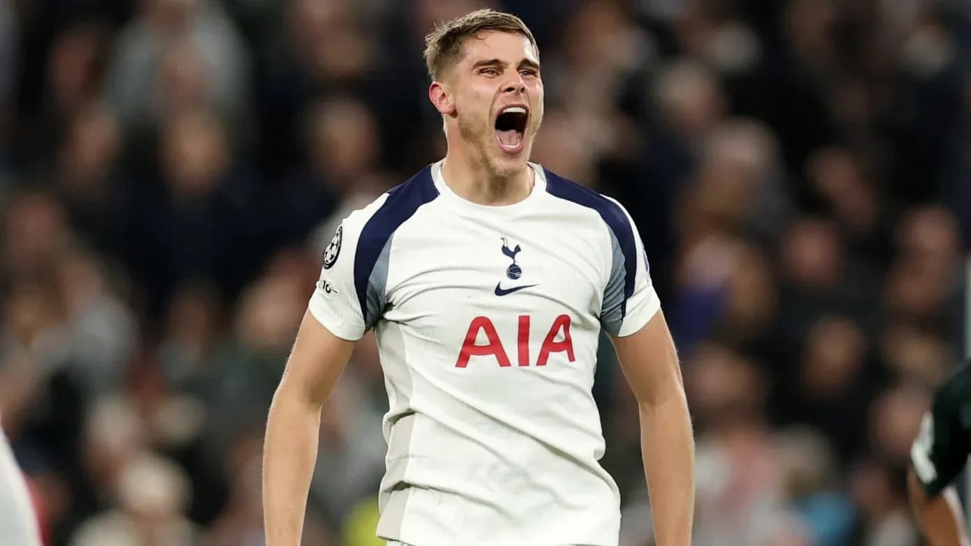 Player celebrating during a match for Tottenham Player celebrating during a match for Tottenham