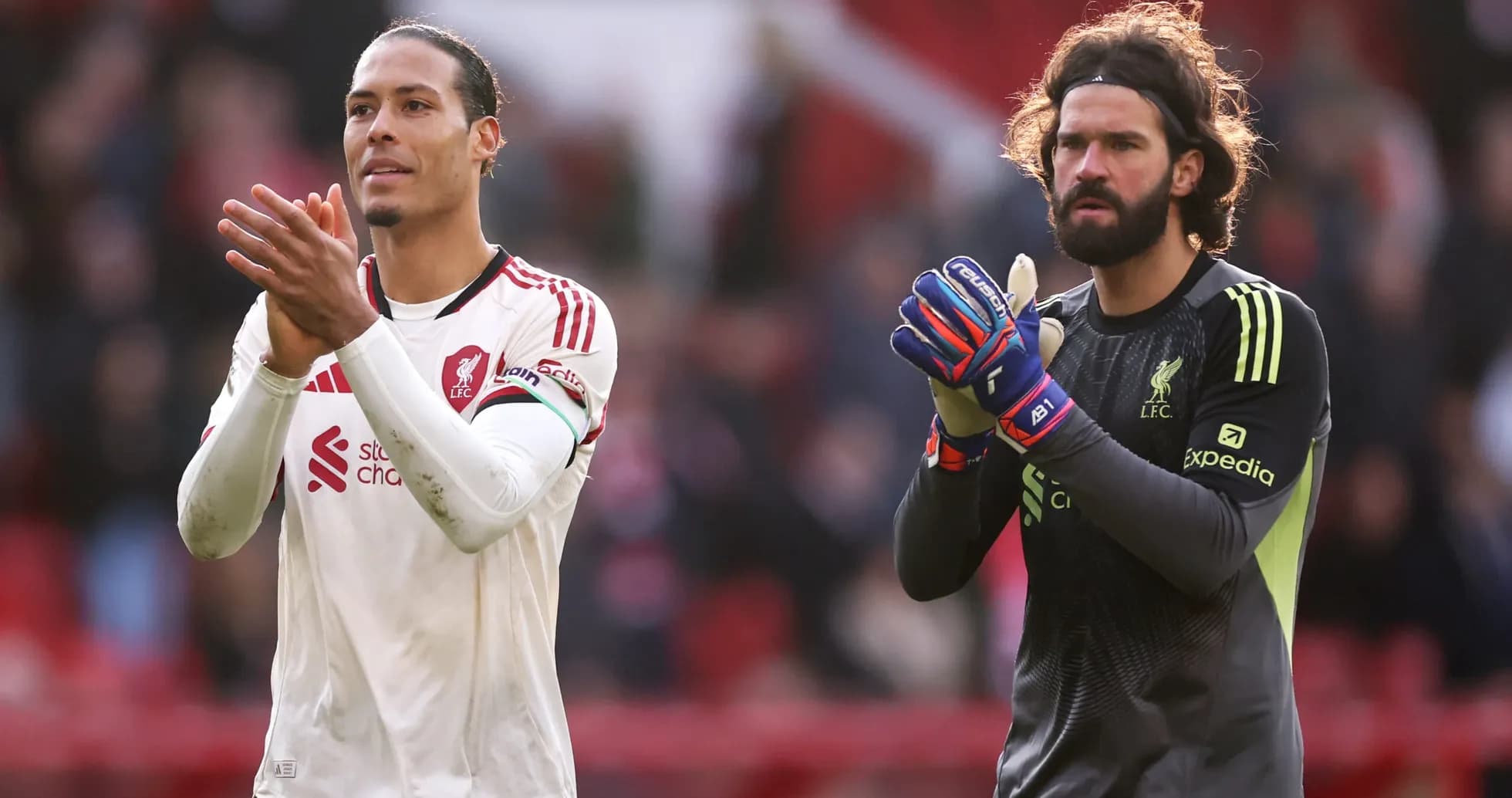 Liverpool players applauding after match Liverpool players applauding after match