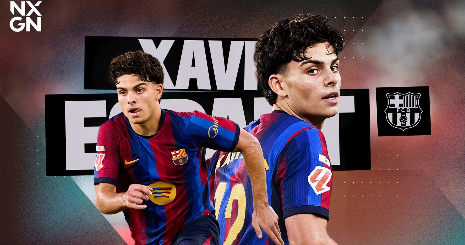 Player in Barcelona kit with name Xavi Simons Player in Barcelona kit with name Xavi Simons