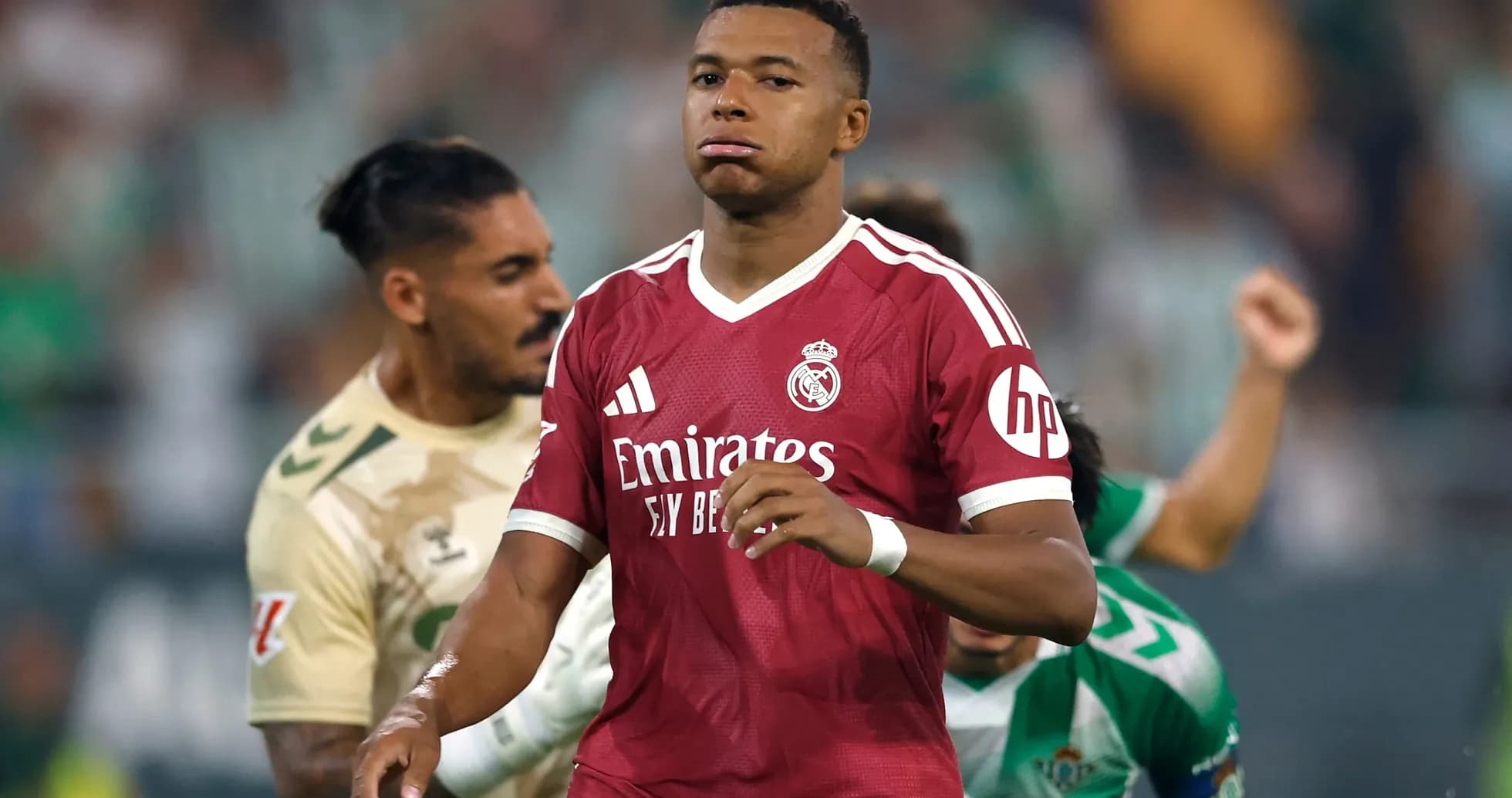 Mbappé playing for Real Madrid against Real Betis Mbappé playing for Real Madrid against Real Betis