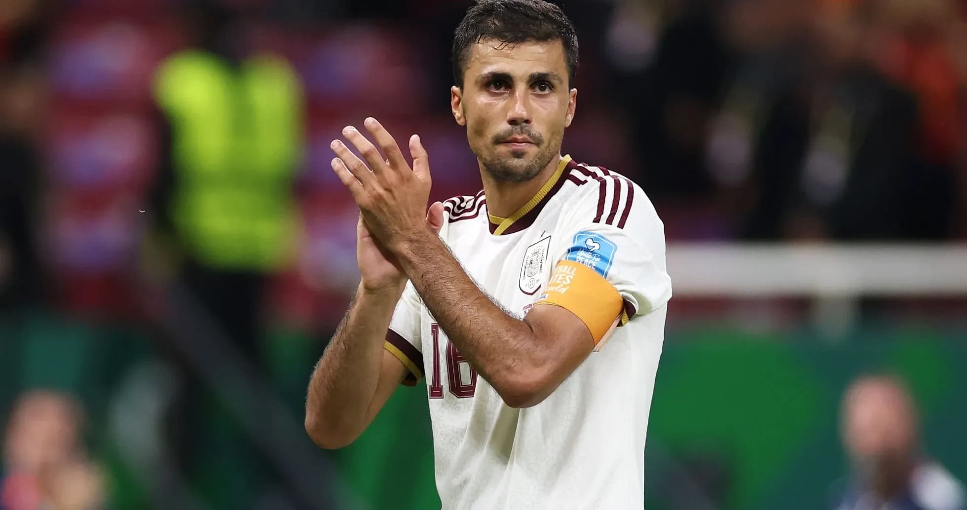 Player applauding fans wearing national team jersey Player applauding fans wearing national team jersey