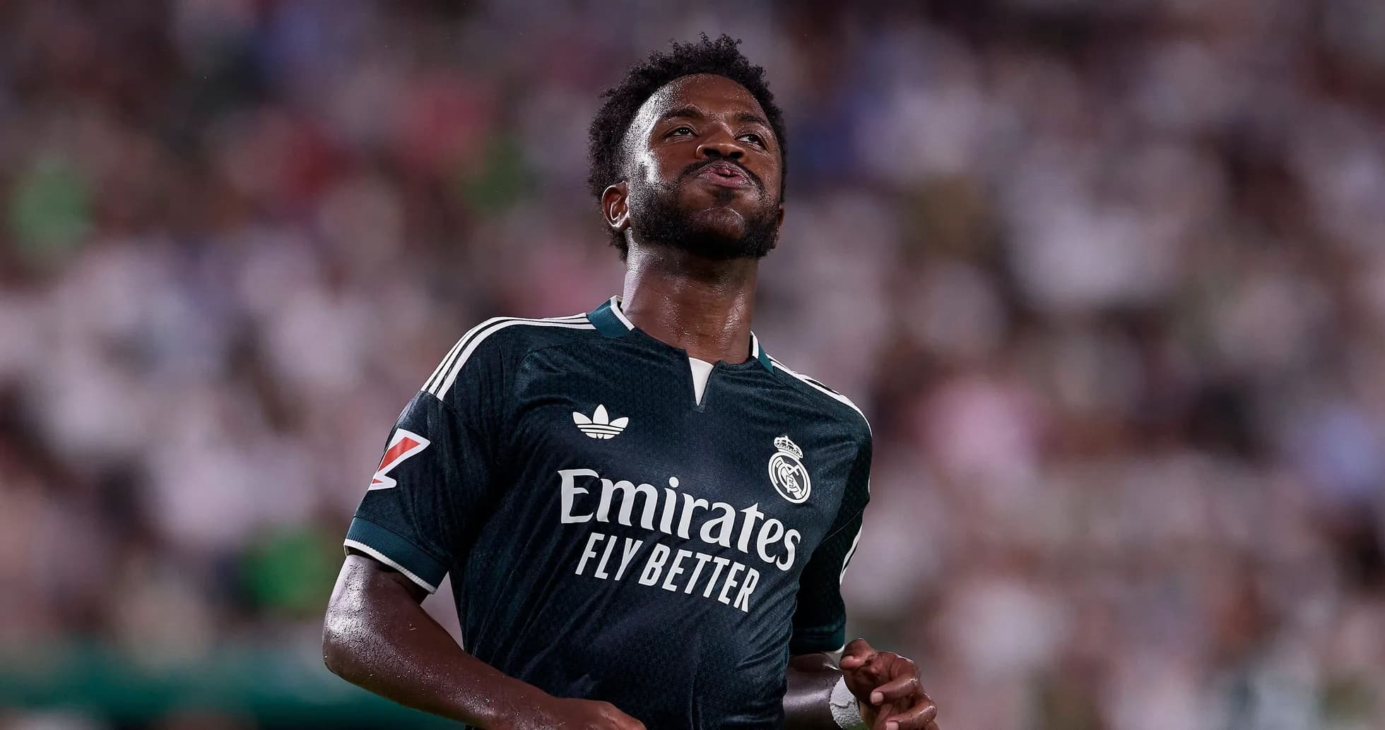 Player in Real Madrid jersey during match Player in Real Madrid jersey during match