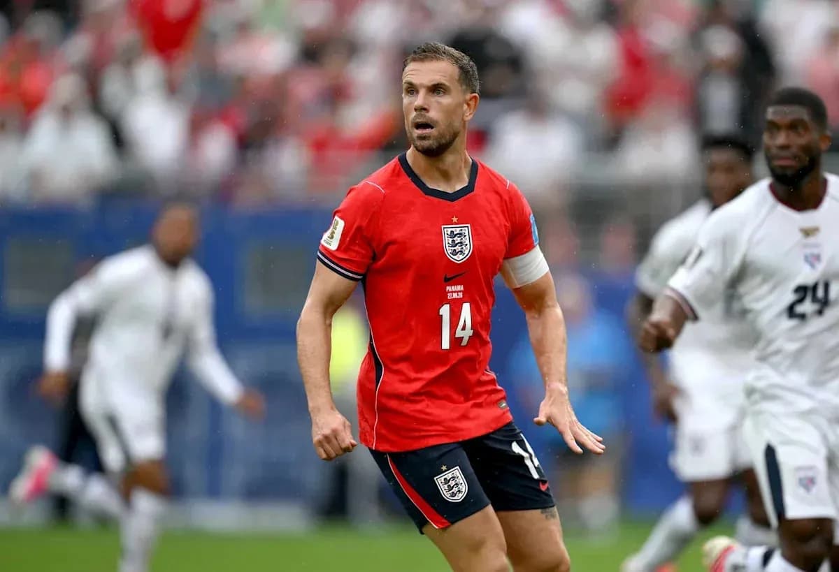 Player wearing red England jersey during match Player wearing red England jersey during match