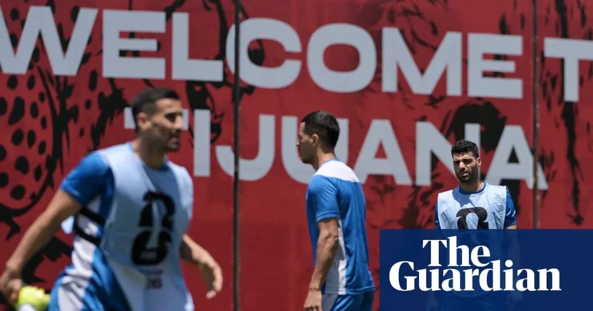 Players training in front of welcome banner Players training in front of welcome banner