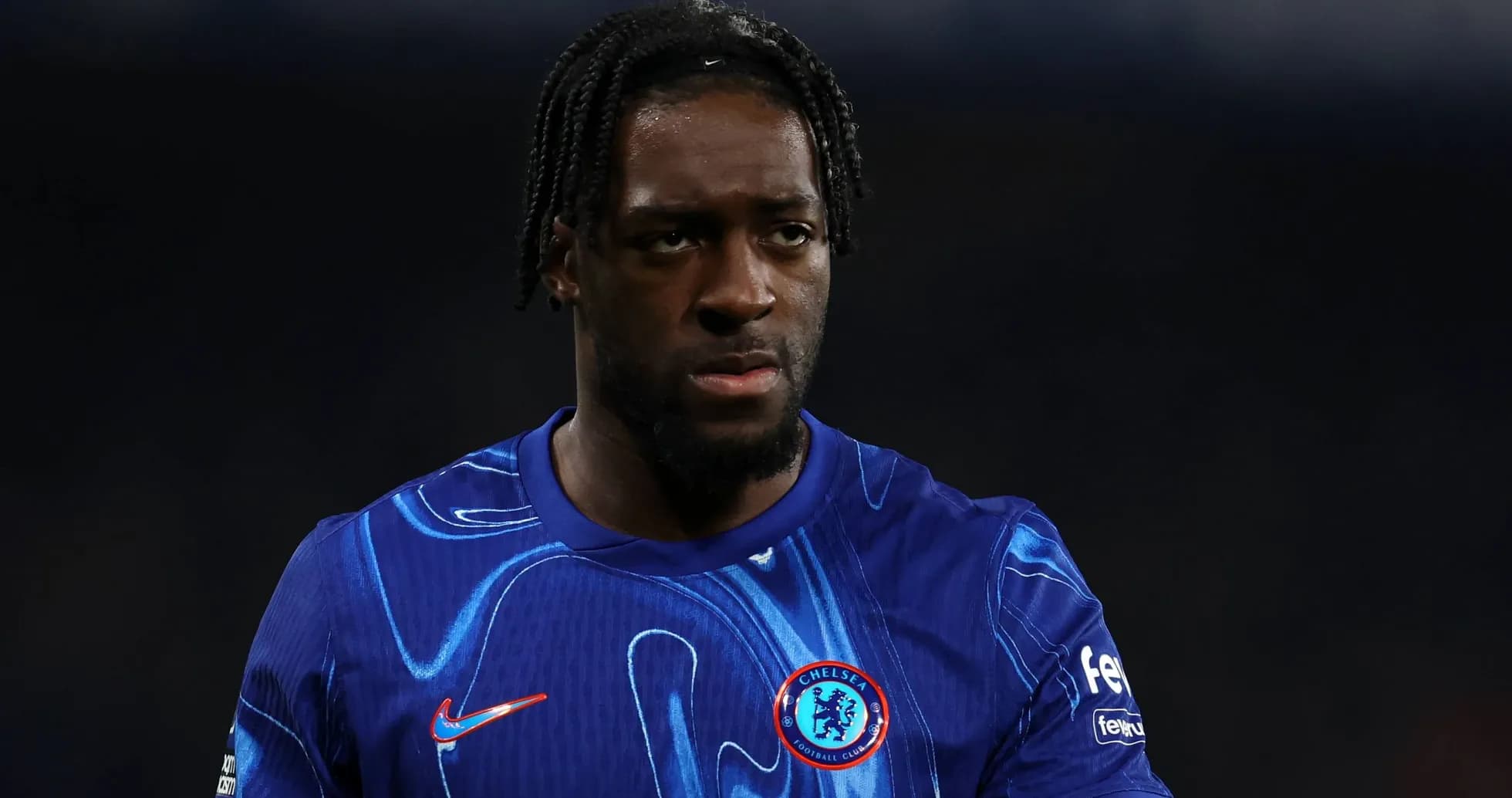 Chelsea player in blue kit during match Chelsea player in blue kit during match