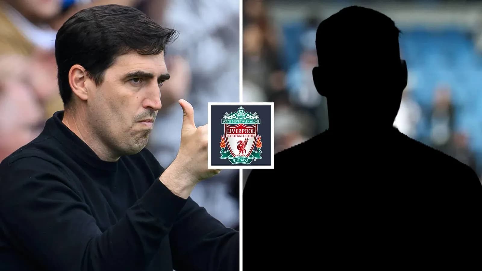 Coach gesturing during match alongside Liverpool logo Coach gesturing during match alongside Liverpool logo