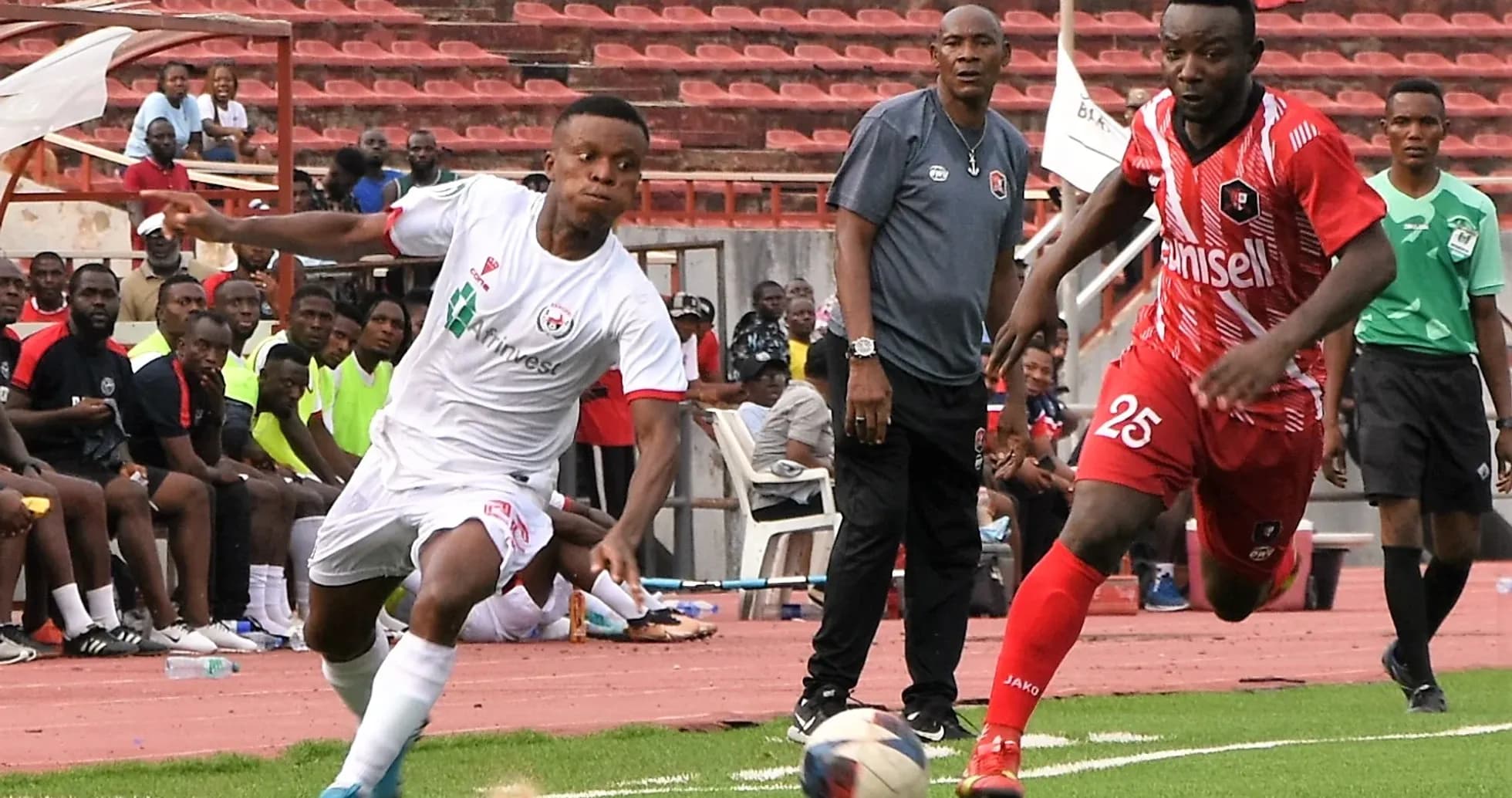 Enugu Rangers player dribbling against Abia Warriors Enugu Rangers player dribbling against Abia Warriors