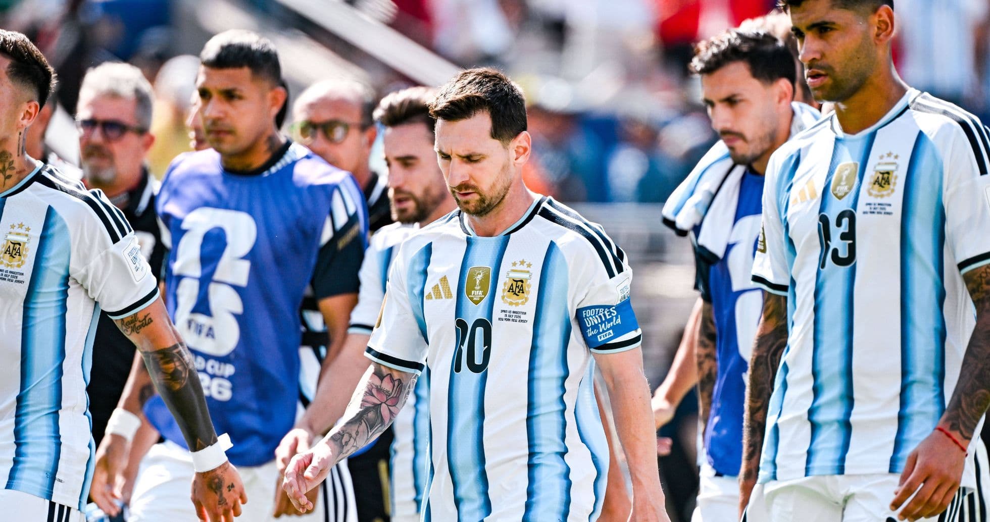 Argentina players walking off the field after match Argentina players walking off the field after match