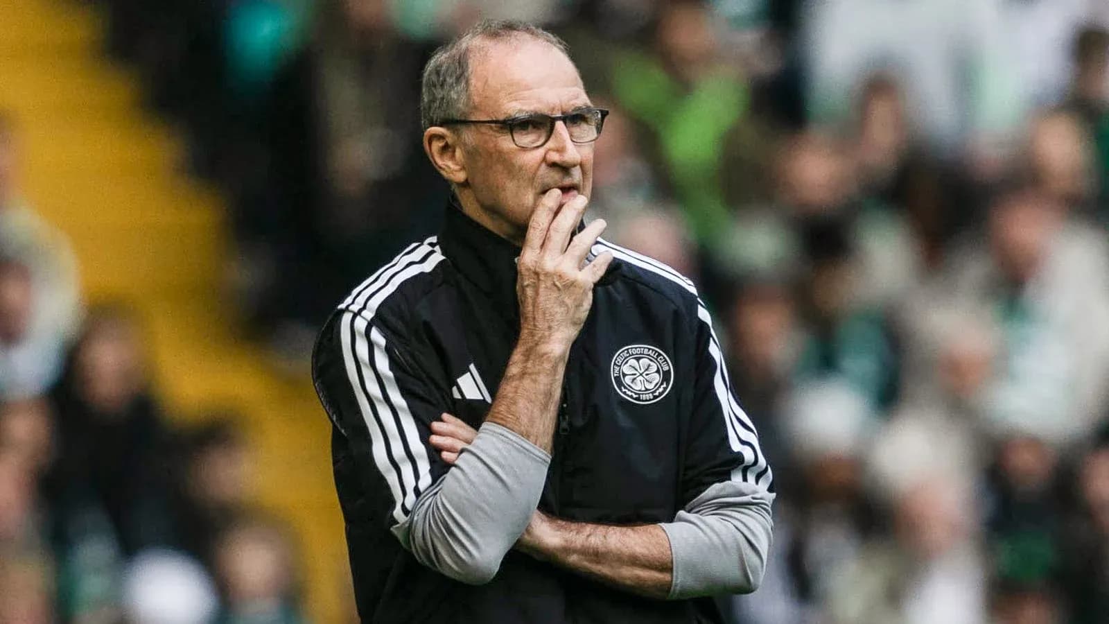 Manager observing the match with arms crossed Manager observing the match with arms crossed