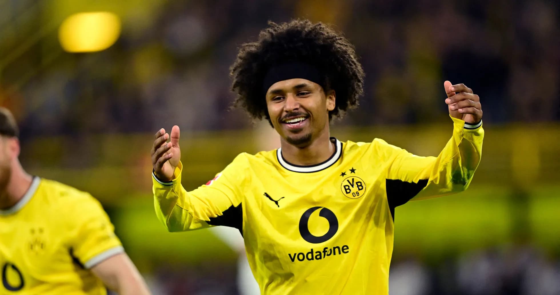 Player celebrating during Borussia Dortmund match Player celebrating during Borussia Dortmund match