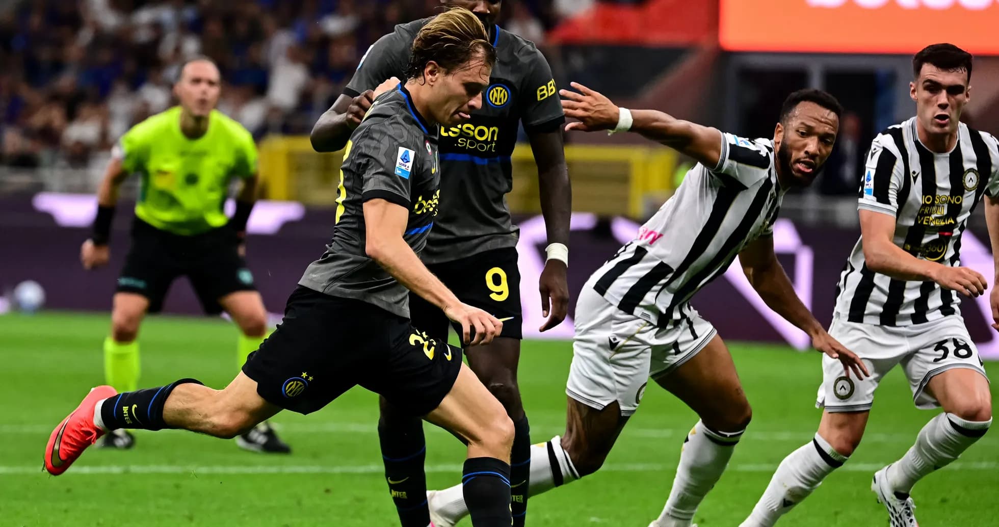 Player running with ball during Serie A match Player running with ball during Serie A match