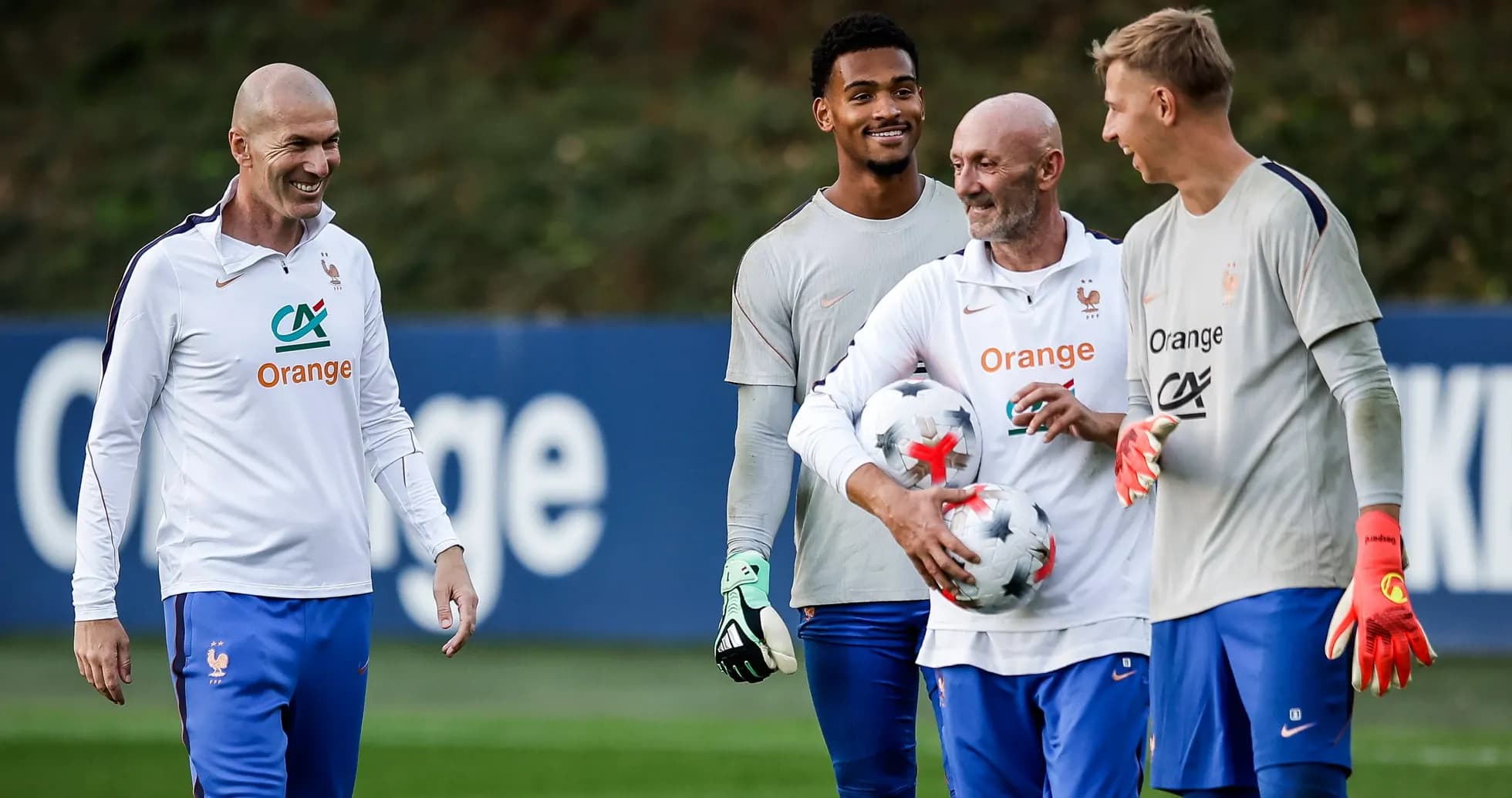 France team members during training session with footballs France team members during training session with footballs