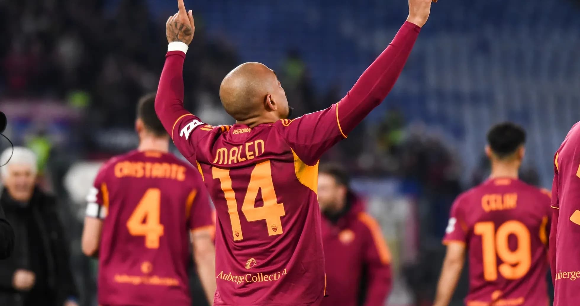 AS Roma player celebrating after a goal AS Roma player celebrating after a goal