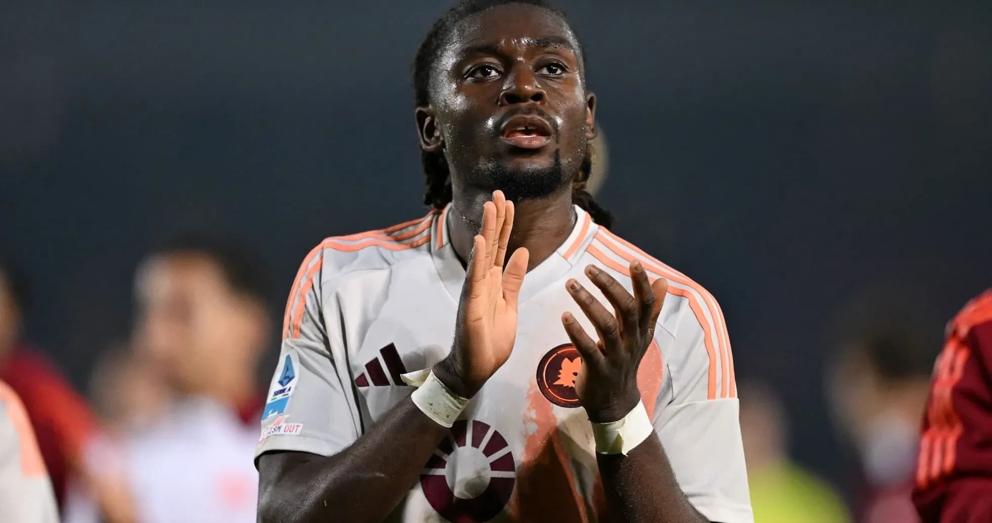 Player clapping and acknowledging fans after match Player clapping and acknowledging fans after match