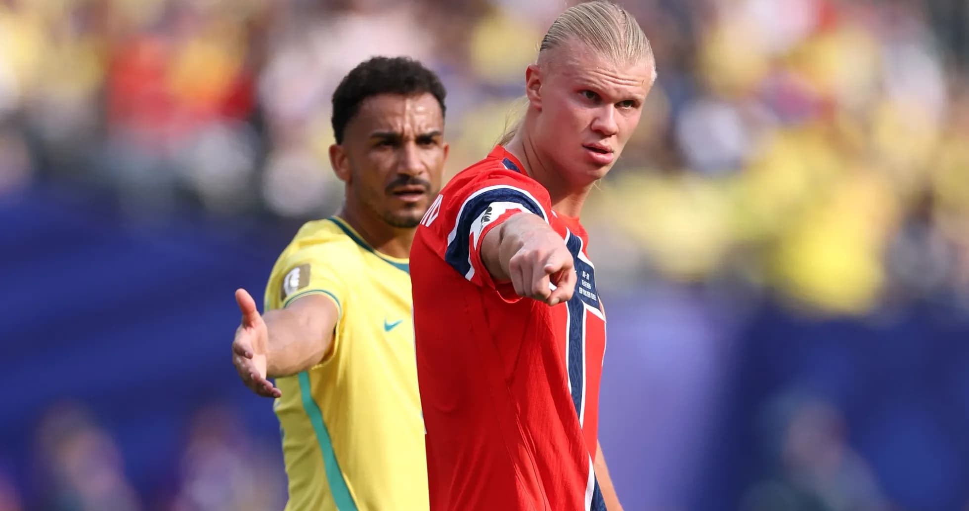 Players from Norway and Brazil during the match Players from Norway and Brazil during the match