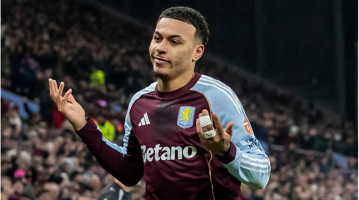 Aston Villa player gesturing during a match Aston Villa player gesturing during a match