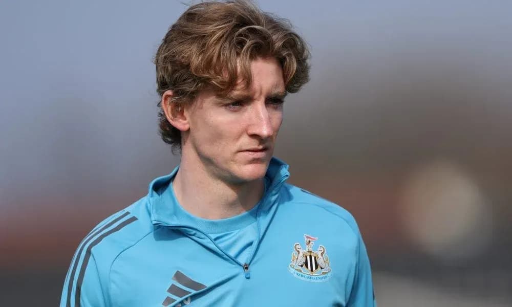 Player in Newcastle United training kit during session Player in Newcastle United training kit during session