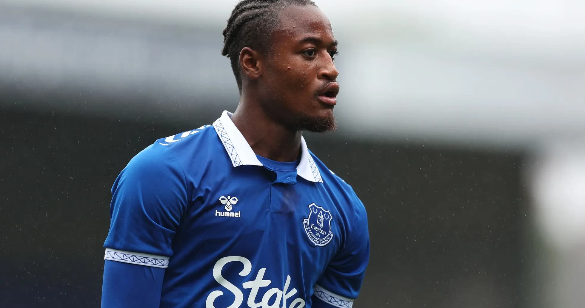 Player in blue Everton jersey during match Player in blue Everton jersey during match
