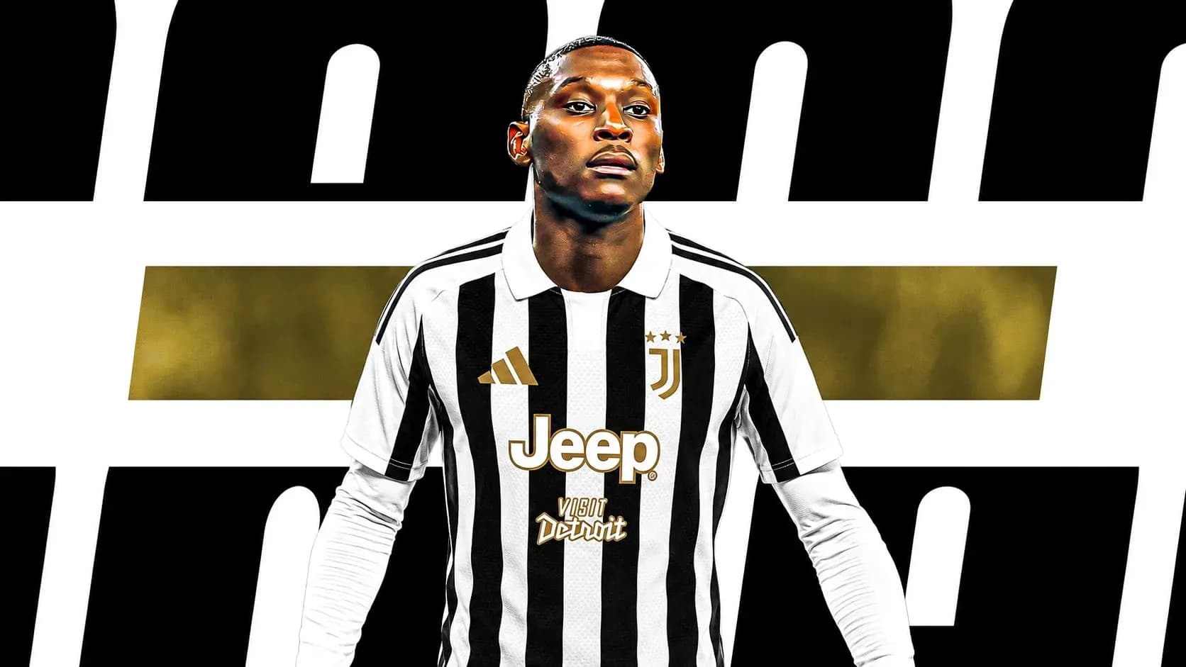 Player wearing Juventus jersey with sponsor logos Player wearing Juventus jersey with sponsor logos