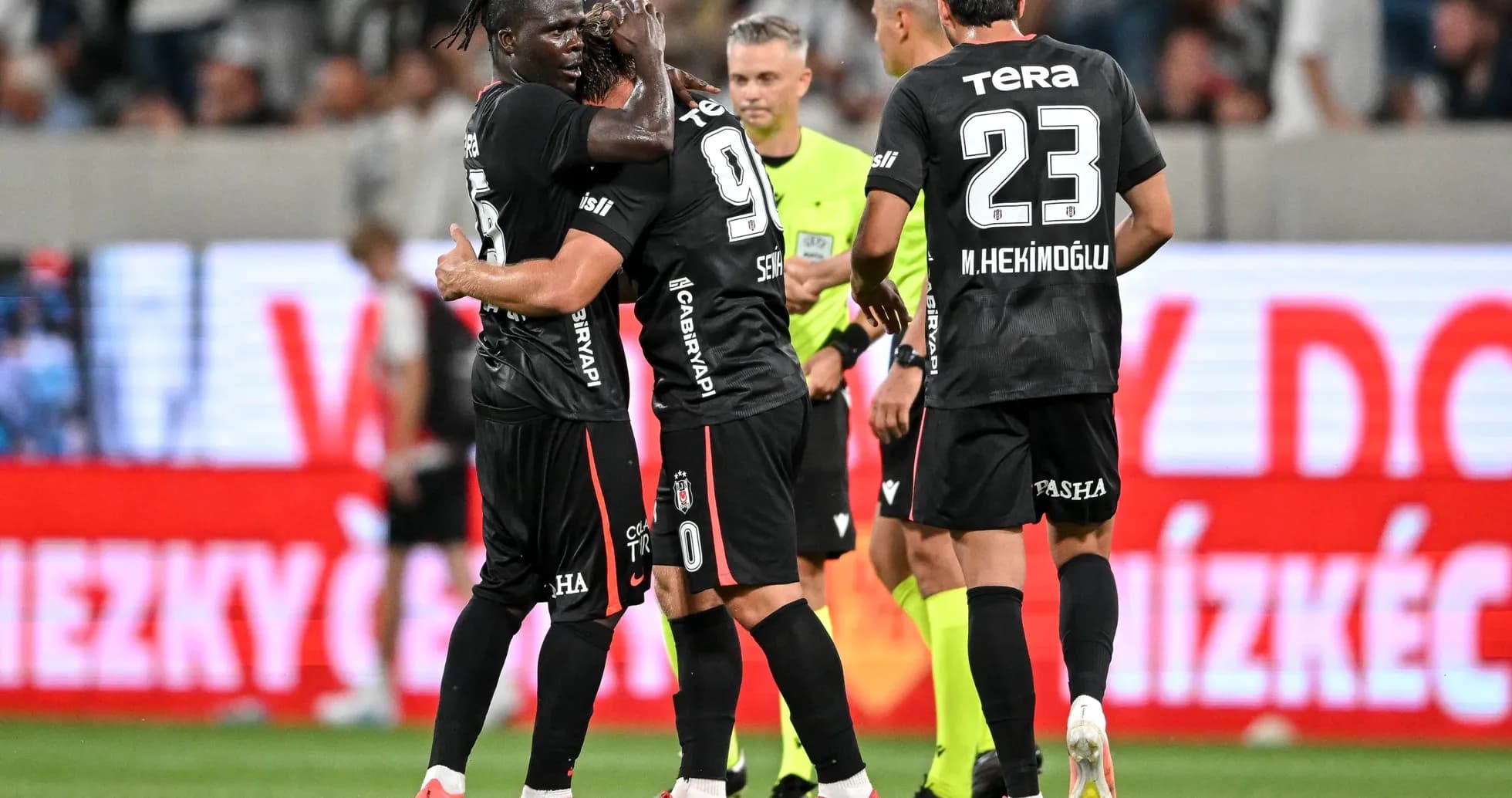 Beşiktaş players celebrating during UEFA Europa League match Beşiktaş players celebrating during UEFA Europa League match