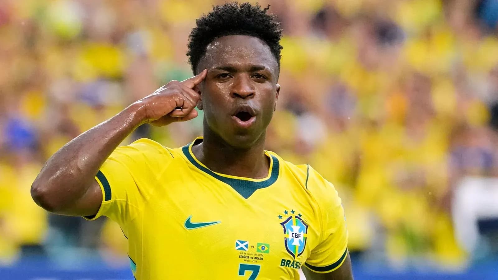 Player celebrating with a gesture during match Player celebrating with a gesture during match