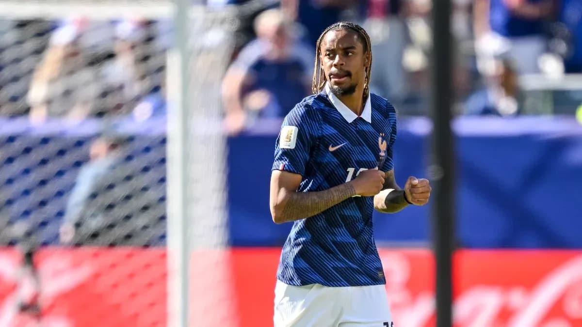 Player in France kit during a match Player in France kit during a match