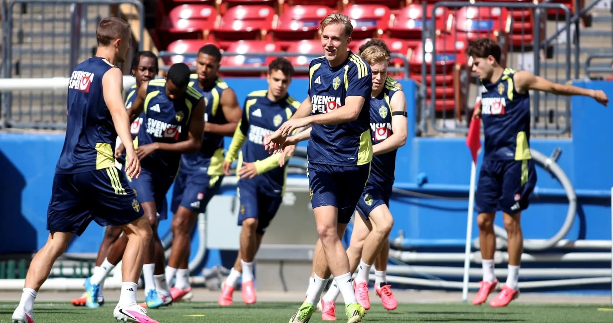 Sweden players training before World Cup match Sweden players training before World Cup match