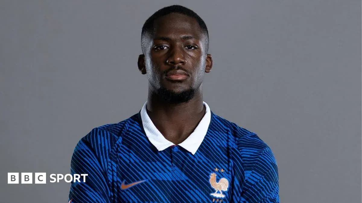 Football player in France national team jersey Football player in France national team jersey