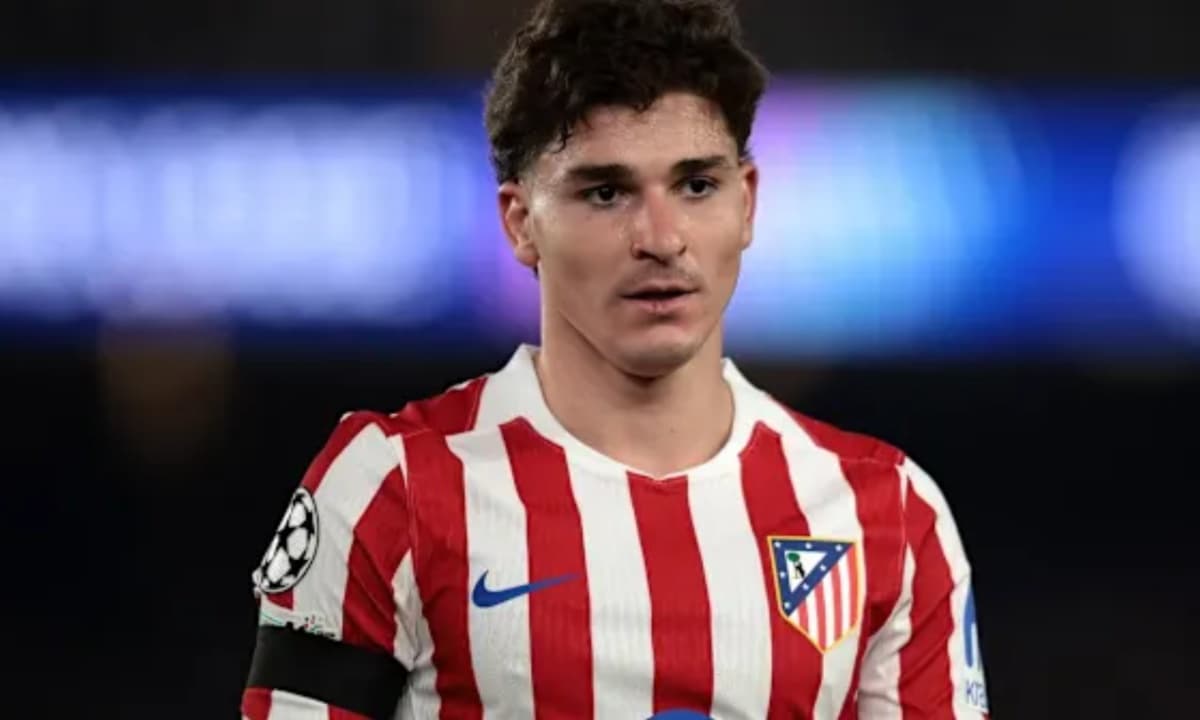Player in Atlético Madrid jersey during match Player in Atlético Madrid jersey during match